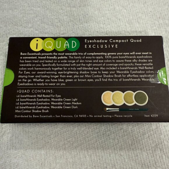 bareMinerals iQuad Meet the Greens Loose Eyeshadow Palette Compact Neutral Mini - Picture 4 of 11